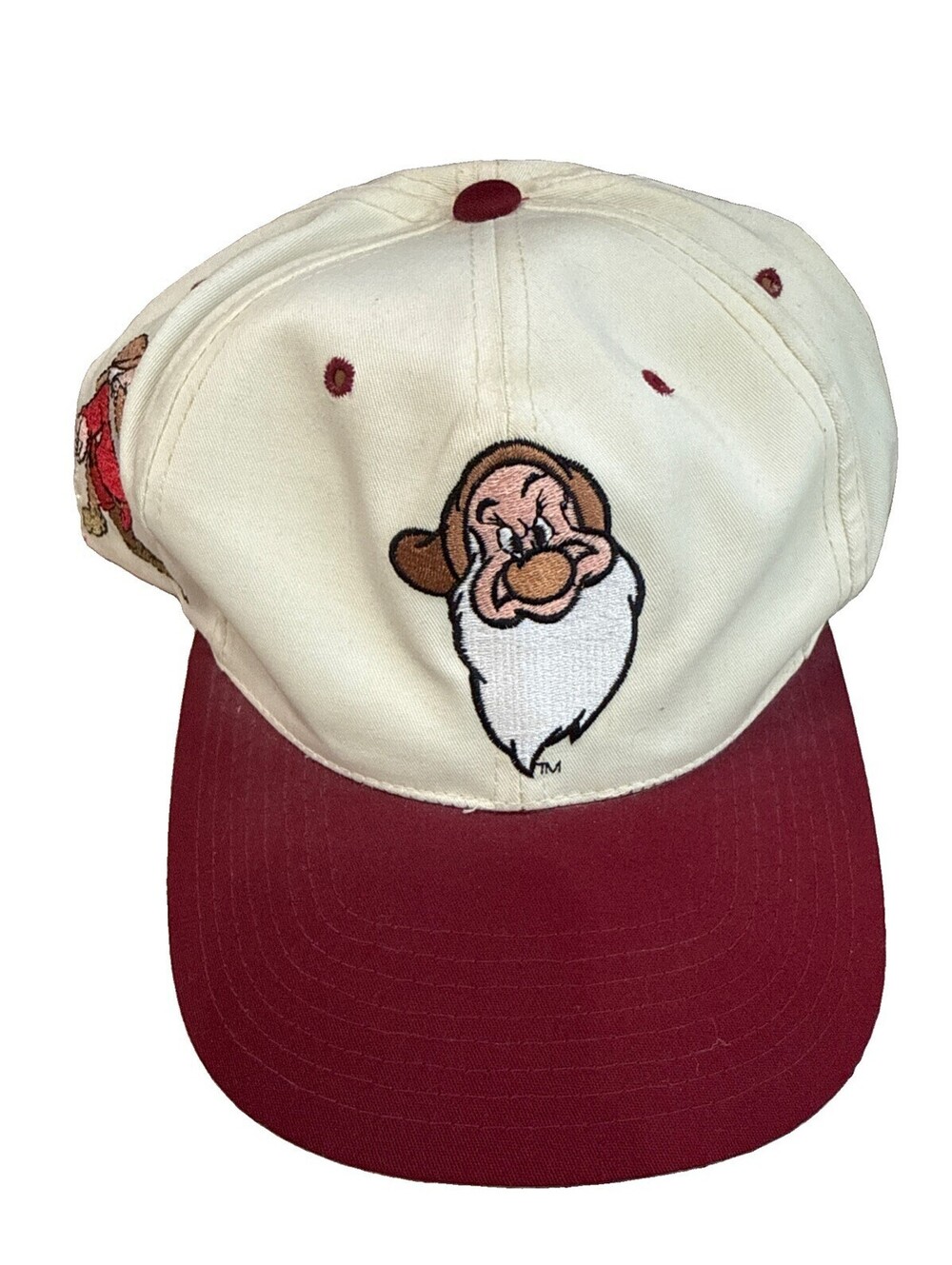 Vintage Disney Grumpy Hat Cap Snapback Blockhead Snow White Seven Dwarfs Officia